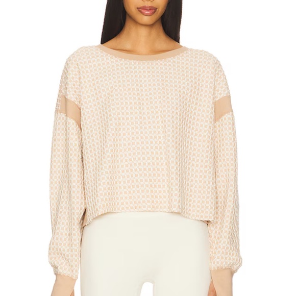 FP Movement by Free People Reversible My Time Layered Textured Sweater open back - Picture 2 of 7